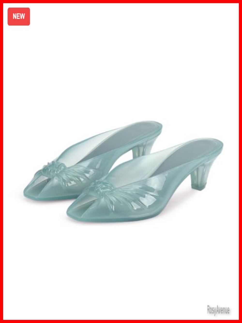Jelly Sandals Women Kitten Heel Mules Open Toe Slide Pumps Clear Shoes